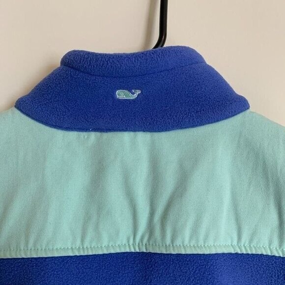 Vineyard Vines Womens Size XS Fleece Vest Colorblock Blue Teal Logo Lightweight - Picture 7 of 8